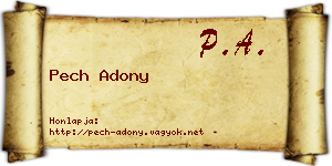 Pech Adony névjegykártya